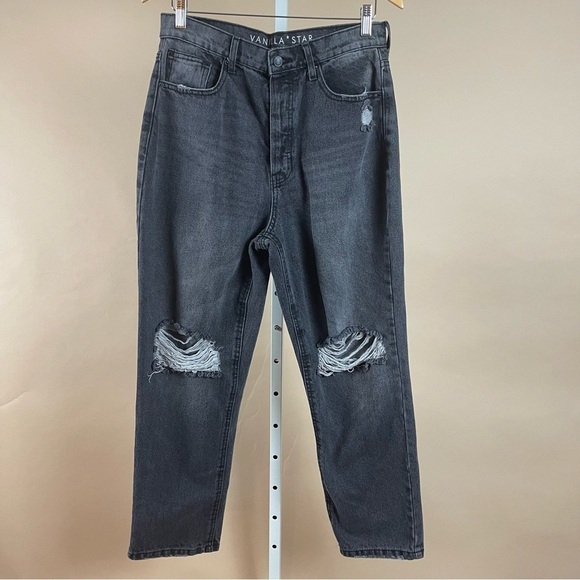 Vanilla Star Size 30 11 90's Straight Jean Distressed Grunge Jeans Button Fly - Picture 1 of 10